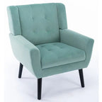 Fauteuil d'appoint moderne et doux en velours ergonomique pour salon, chambre ou maison, avec pieds noirs