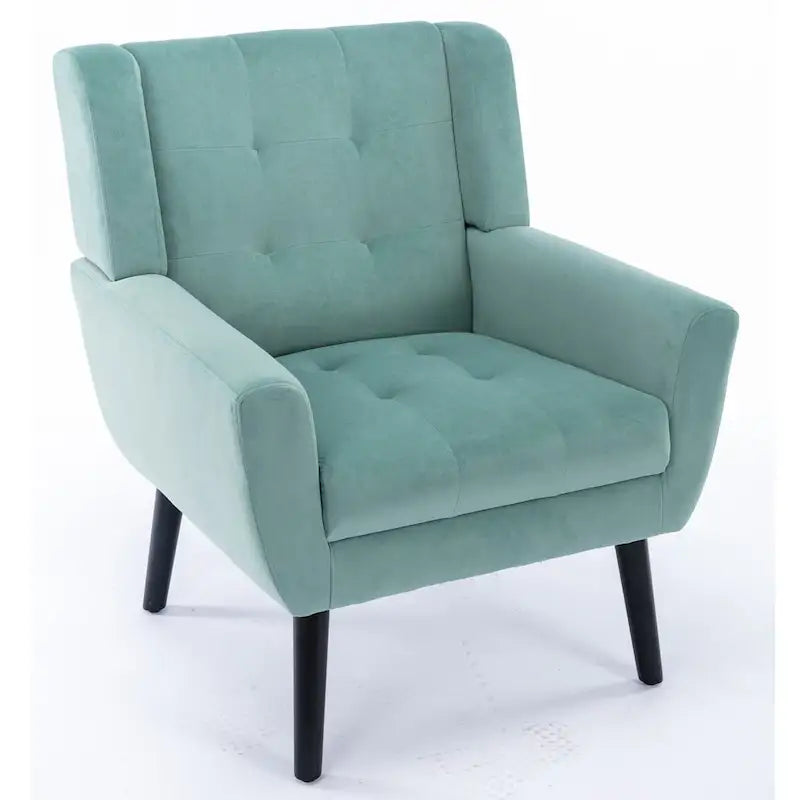 Fauteuil d'appoint moderne et doux en velours ergonomique pour salon, chambre ou maison, avec pieds noirs