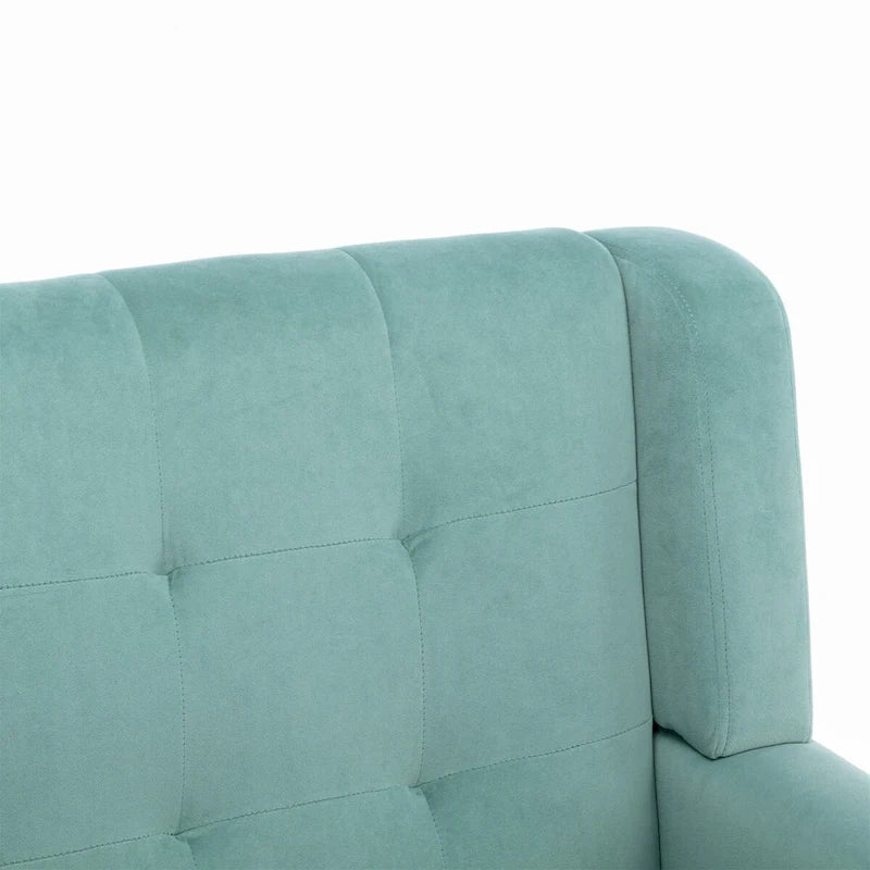 Fauteuil d'appoint moderne et doux en velours ergonomique pour salon, chambre ou maison, avec pieds noirs
