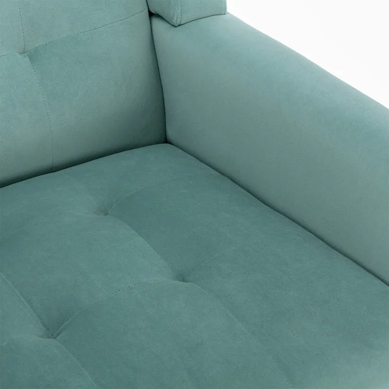 Fauteuil d'appoint moderne et doux en velours ergonomique pour salon, chambre ou maison, avec pieds noirs