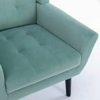 Fauteuil d'appoint moderne et doux en velours ergonomique pour salon, chambre ou maison, avec pieds noirs