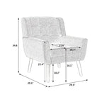 Fauteuil d'appoint moderne et doux en velours ergonomique pour salon, chambre ou maison, avec pieds noirs