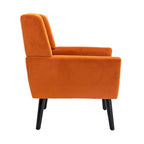 Fauteuil d'appoint moderne et doux en velours ergonomique pour salon, chambre ou maison, avec pieds noirs