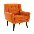 Fauteuil d'appoint moderne et doux en velours ergonomique pour salon, chambre ou maison, avec pieds noirs