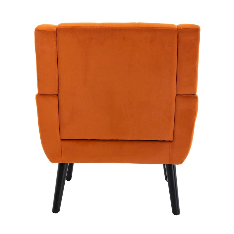 Fauteuil d'appoint moderne et doux en velours ergonomique pour salon, chambre ou maison, avec pieds noirs