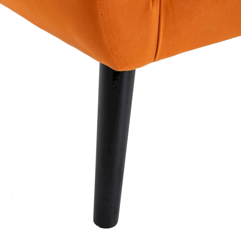Fauteuil d'appoint moderne et doux en velours ergonomique pour salon, chambre ou maison, avec pieds noirs