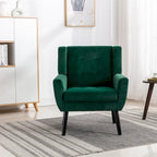 Fauteuil d'appoint moderne et doux en velours ergonomique pour salon, chambre ou maison, avec pieds noirs