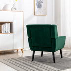 Fauteuil d'appoint moderne et doux en velours ergonomique pour salon, chambre ou maison, avec pieds noirs