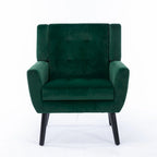 Fauteuil d'appoint moderne et doux en velours ergonomique pour salon, chambre ou maison, avec pieds noirs