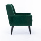 Fauteuil d'appoint moderne et doux en velours ergonomique pour salon, chambre ou maison, avec pieds noirs