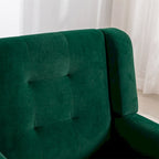 Fauteuil d'appoint moderne et doux en velours ergonomique pour salon, chambre ou maison, avec pieds noirs