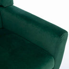 Fauteuil d'appoint moderne et doux en velours ergonomique pour salon, chambre ou maison, avec pieds noirs