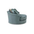 Fauteuil pivotant surdimensionné en polyester sarcelle/épicé avec oreillers pour 1 personne