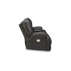 Causeuse inclinable électrique en cuir noir pour 2 personnes
