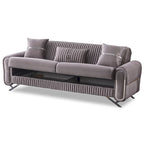 Canapé-lit 2-3 places en tissu beige/gris clair