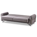Canapé-lit 2-3 places en tissu beige/gris clair