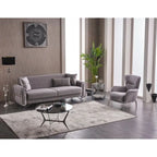 Canapé-lit 2-3 places en tissu beige/gris clair