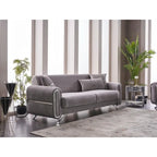 Canapé-lit 2-3 places en tissu beige/gris clair
