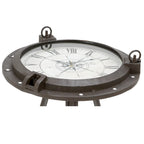 Ronde industriële metalen salontafel met klok