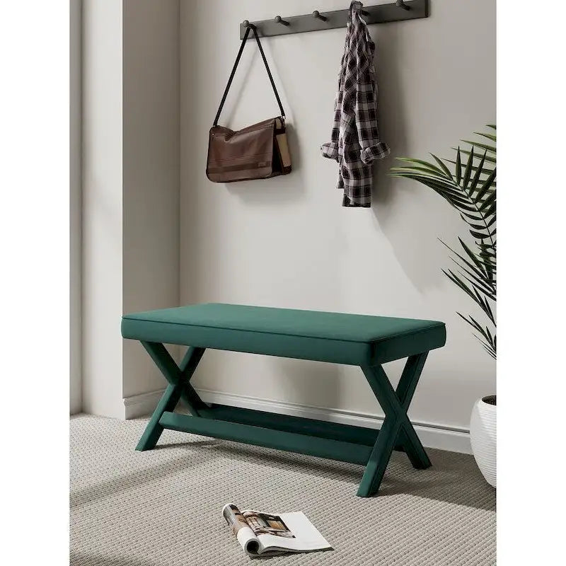 Banc ottoman en velours multicolore moderne du milieu du siècle pour 1 personne