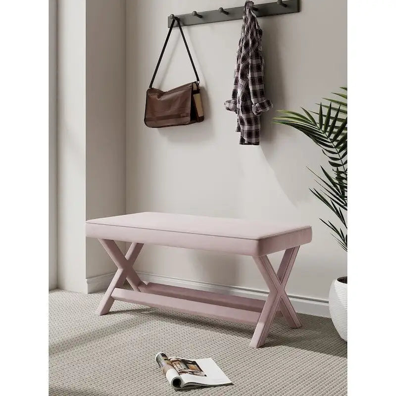 Banc ottoman en velours multicolore moderne du milieu du siècle pour 1 personne