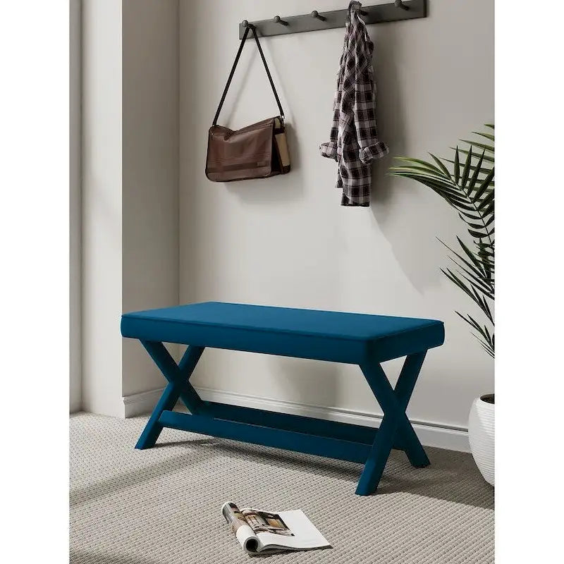Banc ottoman en velours multicolore moderne du milieu du siècle pour 1 personne