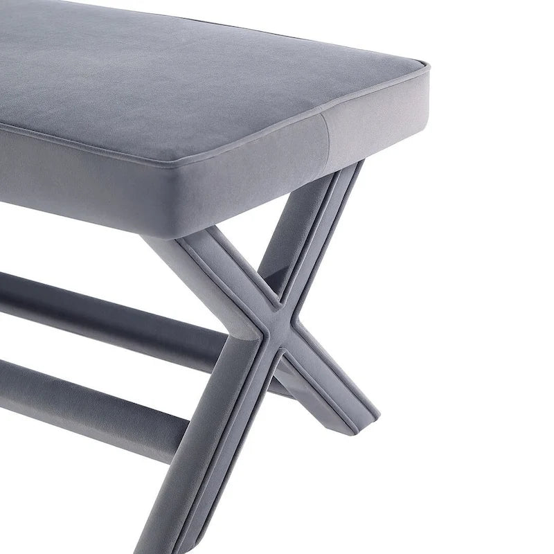 Banc ottoman en velours multicolore moderne du milieu du siècle pour 1 personne