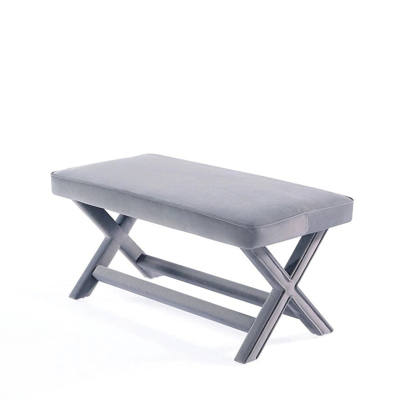 Banc ottoman en velours multicolore moderne du milieu du siècle pour 1 personne