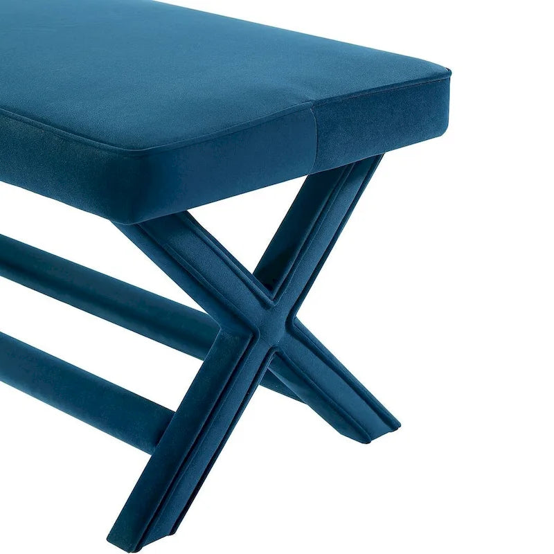 Banc ottoman en velours multicolore moderne du milieu du siècle pour 1 personne