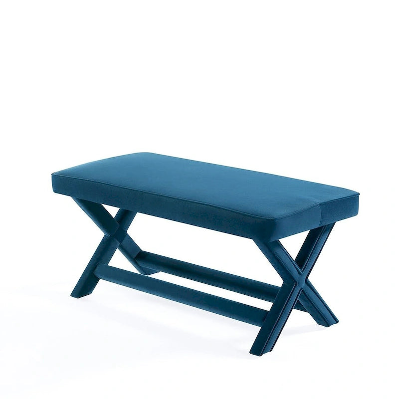Banc ottoman en velours multicolore moderne du milieu du siècle pour 1 personne