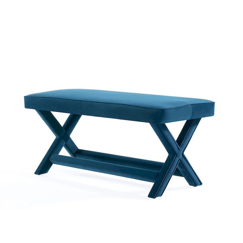 Banc ottoman en velours multicolore moderne du milieu du siècle pour 1 personne