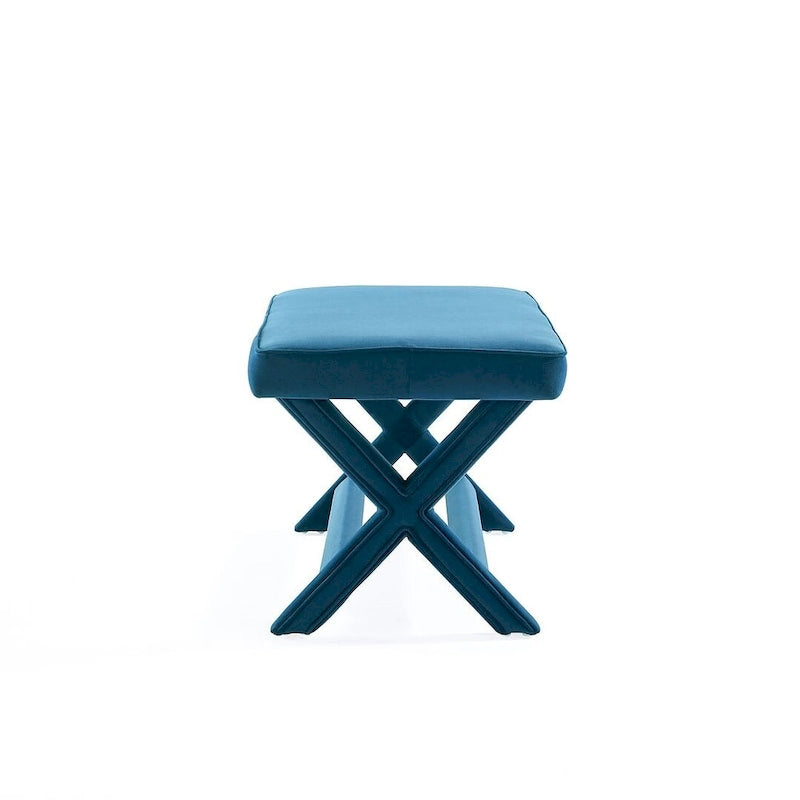 Banc ottoman en velours multicolore moderne du milieu du siècle pour 1 personne