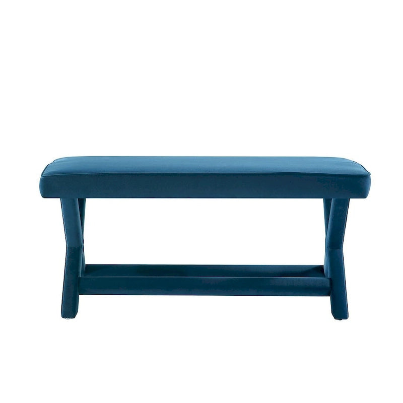 Banc ottoman en velours multicolore moderne du milieu du siècle pour 1 personne