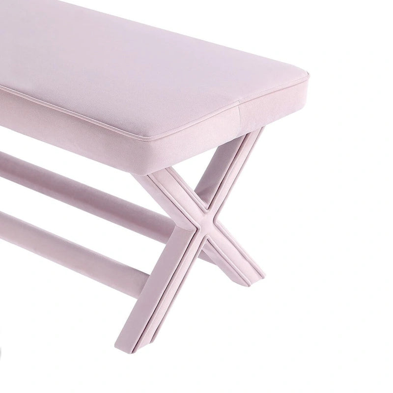 Banc ottoman en velours multicolore moderne du milieu du siècle pour 1 personne