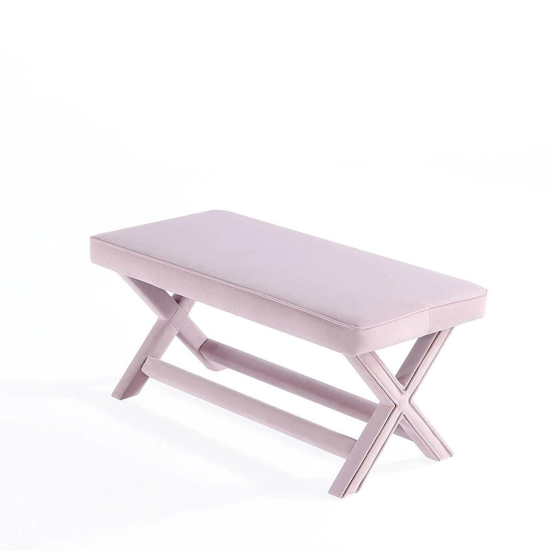 Banc ottoman en velours multicolore moderne du milieu du siècle pour 1 personne