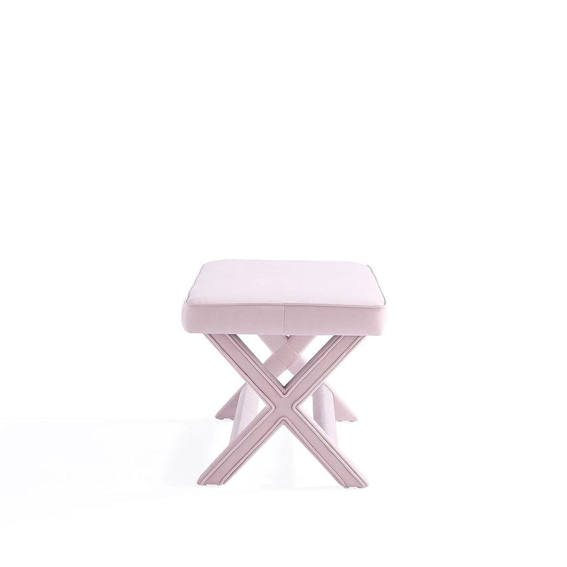 Banc ottoman en velours multicolore moderne du milieu du siècle pour 1 personne