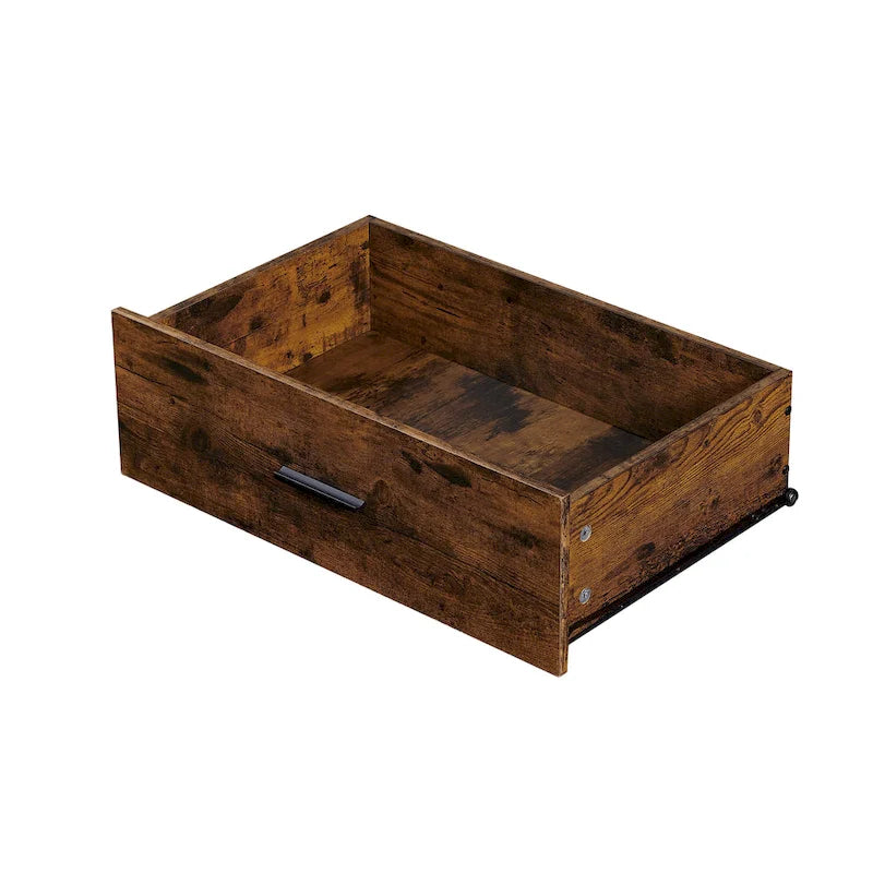 Commode en bois à 7 tiroirs – Marron / Gris, MDF et cadre en acier, 1 à 2 utilisateurs