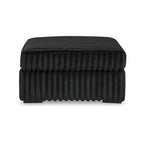 Ottoman d'appoint surdimensionné en velours côtelé noir Jumbo pour 1