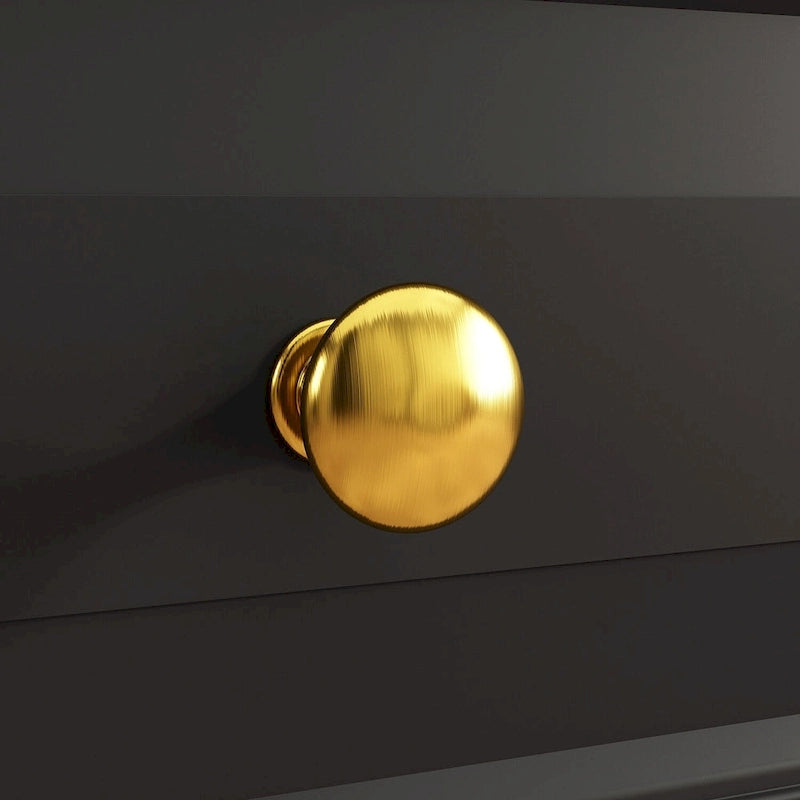 Commode à 9 tiroirs et meuble TV – Noir / Blanc / Bleu marine, MDF moderne et pieds en bois massif, 1 à 2 utilisateurs