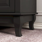 Commode à 9 tiroirs et meuble TV – Noir / Blanc / Bleu marine, MDF moderne et pieds en bois massif, 1 à 2 utilisateurs