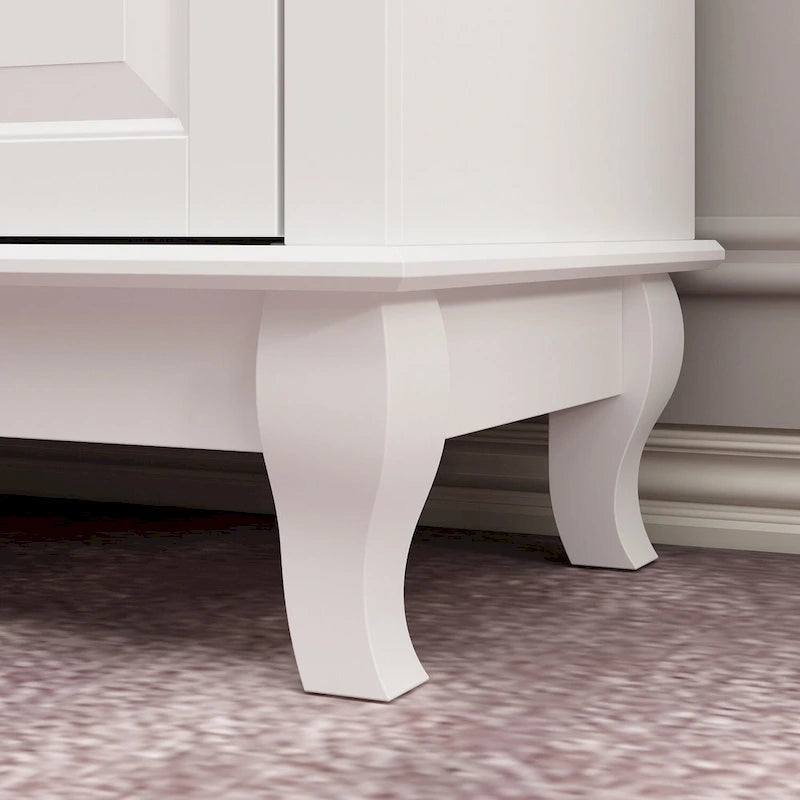 Commode à 9 tiroirs et meuble TV – Noir / Blanc / Bleu marine, MDF moderne et pieds en bois massif, 1 à 2 utilisateurs