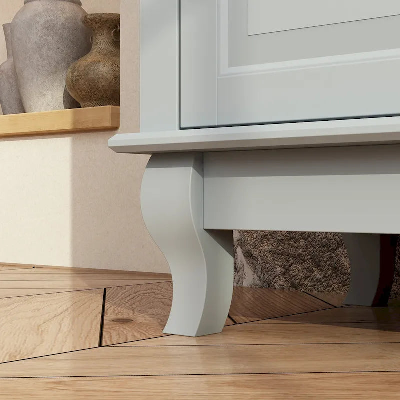 Commode à 9 tiroirs et meuble TV – Noir / Blanc / Bleu marine, MDF moderne et pieds en bois massif, 1 à 2 utilisateurs