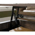 Table basse relevable – Chêne café / Chêne linteau / Cerisier Washington, Bois avec rangement caché, 1-2 utilisateurs