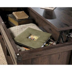 Table basse relevable – Chêne café / Chêne linteau / Cerisier Washington, Bois avec rangement caché, 1-2 utilisateurs