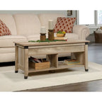 Table basse relevable – Chêne café / Chêne linteau / Cerisier Washington, Bois avec rangement caché, 1-2 utilisateurs