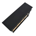 Console avec 2 tiroirs et étagère en cannage – Noyer / Noir / Blanc, Bois massif traditionnel, Utilisateur unique
