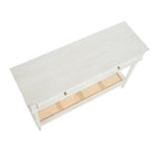 Console avec 2 tiroirs et étagère en cannage – Noyer / Noir / Blanc, Bois massif traditionnel, Utilisateur unique