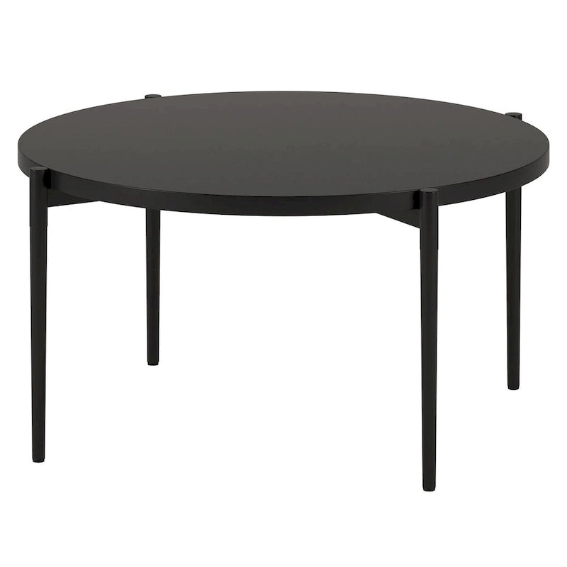 Table basse ronde – Bronze noirci, structure en acier moderne et pieds fuselés, utilisateur unique