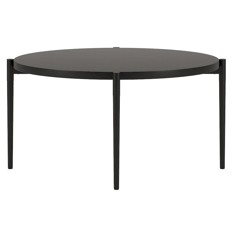 Table basse ronde – Bronze noirci, structure en acier moderne et pieds fuselés, utilisateur unique