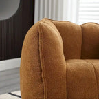 Fauteuil Poire en Tissu Bouclé avec Repose-pieds – Kaki Jaune / Café / Rouge Marron / Gris / Vert Olive, pour 1 à 2 Personnes